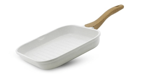 BERGNER Naturally Cast Aluminum 26cm Grill Pan, Marble Non-Stick Coating, Less Oil Use, Scratch Resistant and Durable, Soft Touch Handle, Easy to Clean - Induction Bottom, Free Non-Woven Trivet